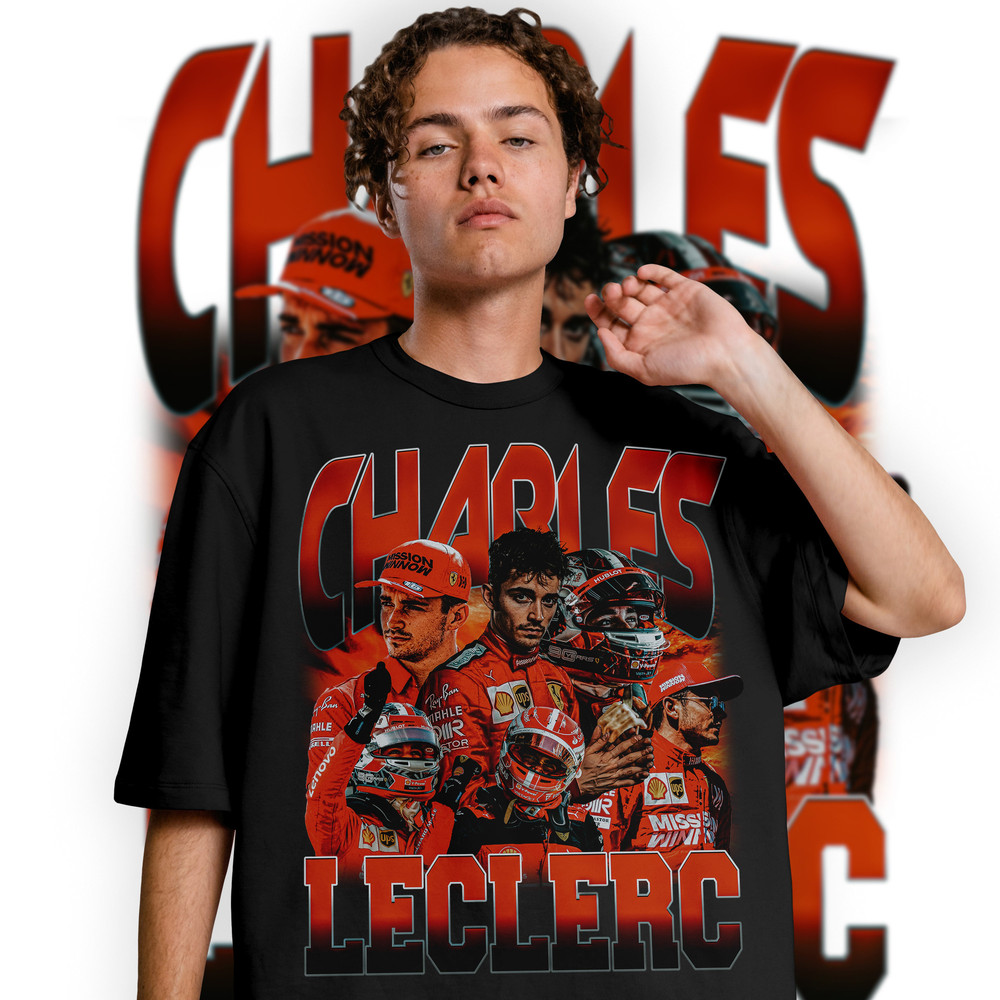 Limited Charles Leclerc Vintage T-Shirt, Charles Leclerc Graphic Unisex T-shirt, Retro 90's Fans Homage T-shirt, Gift For Women and Men - 2.jpg