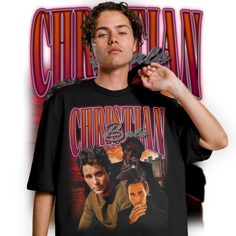 Limited CHRISTIAN BALE Vintage T-Shirt, Graphic T-shirt, Retro 90's Fans Homage T-shirt, Gift For Women and Men - 2.jpg