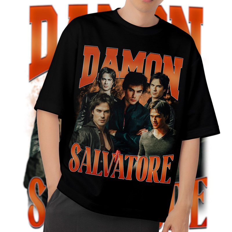 Limited Damon Salvatore Vintage T-Shirt, Graphic Unisex T-shirt, Retro 90's Damon Salvatore Fans Homage T-shirt, Gift For Women and Men - 2.jpg