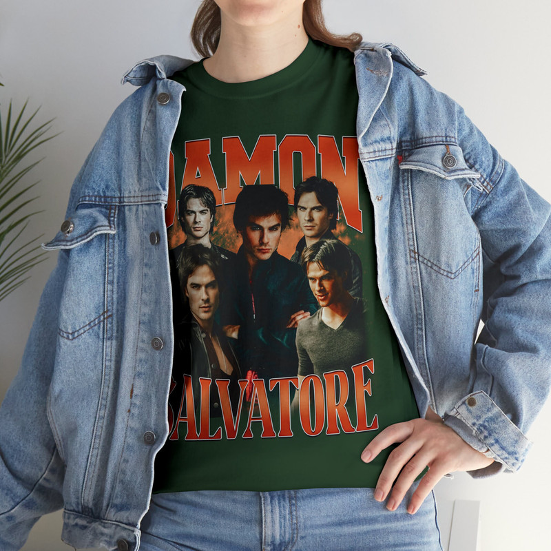 Limited Damon Salvatore Vintage T-Shirt, Graphic Unisex T-shirt, Retro 90's Damon Salvatore Fans Homage T-shirt, Gift For Women and Men - 4.jpg