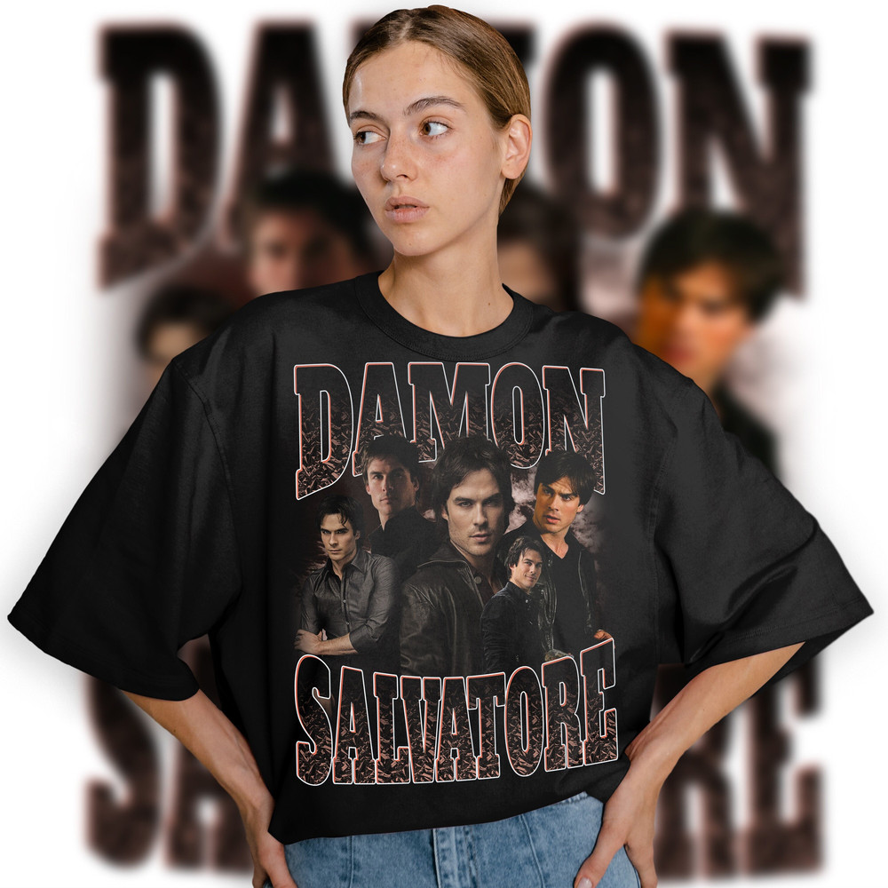 Limited Damon Salvatore Vintage T-Shirt, Graphic Unisex T-shirt, Retro 90's Fans Homage T-shirt, Gift For Women and Men - 1.jpg