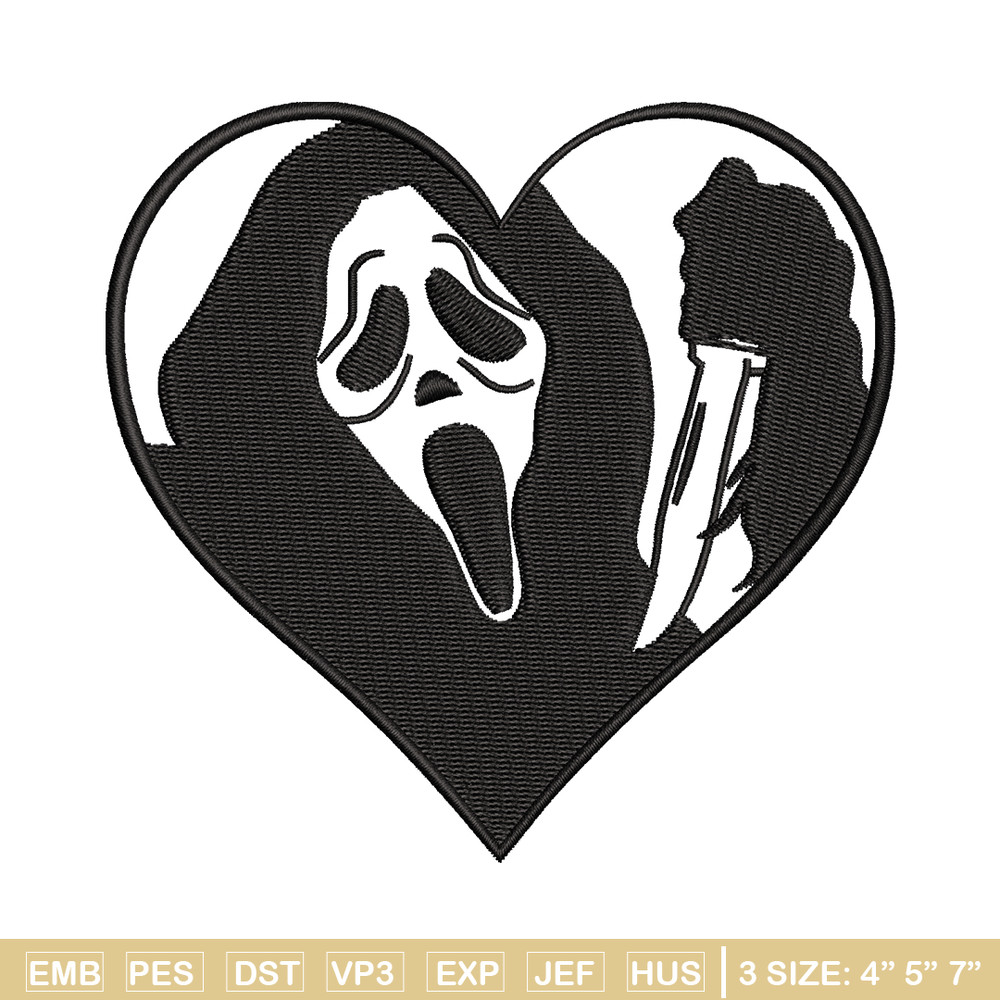 Ghostface Heart embroidery design, Ghostface Heart embroidery, logo design, embroidery file, Digital download..jpg