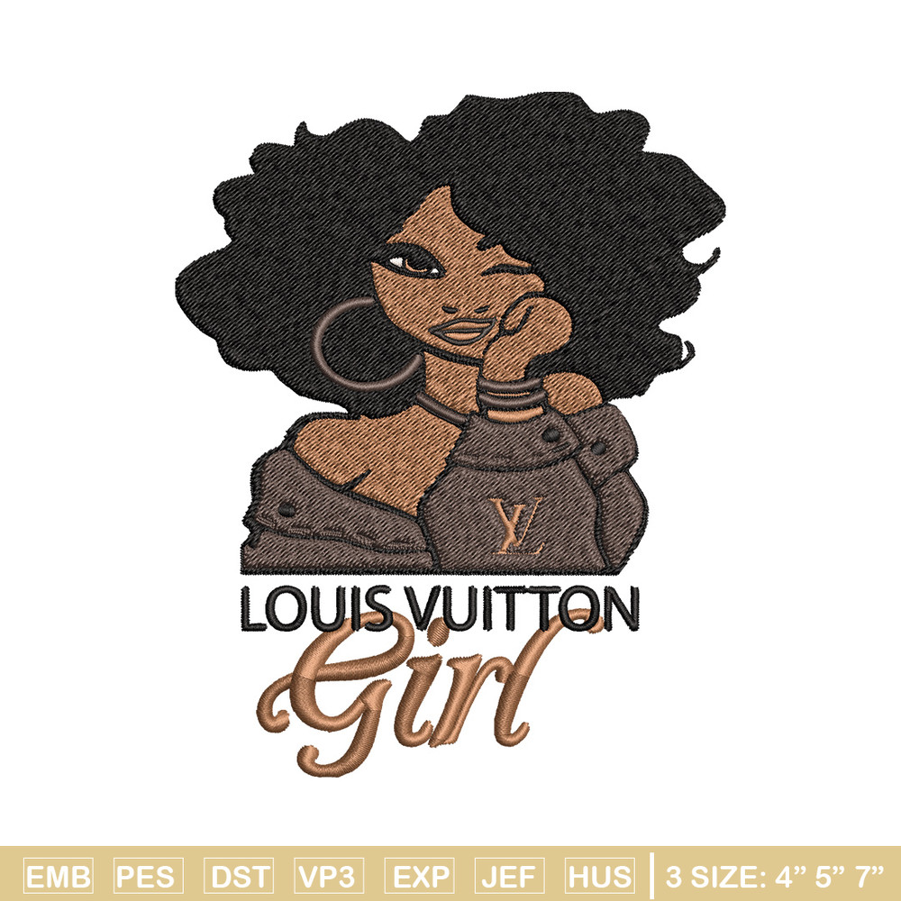 Girl loius vuitton Embroidery Design, LV Embroidery, Embroidery File, Brand Embroidery, Logo shirt, Digital download.jpg