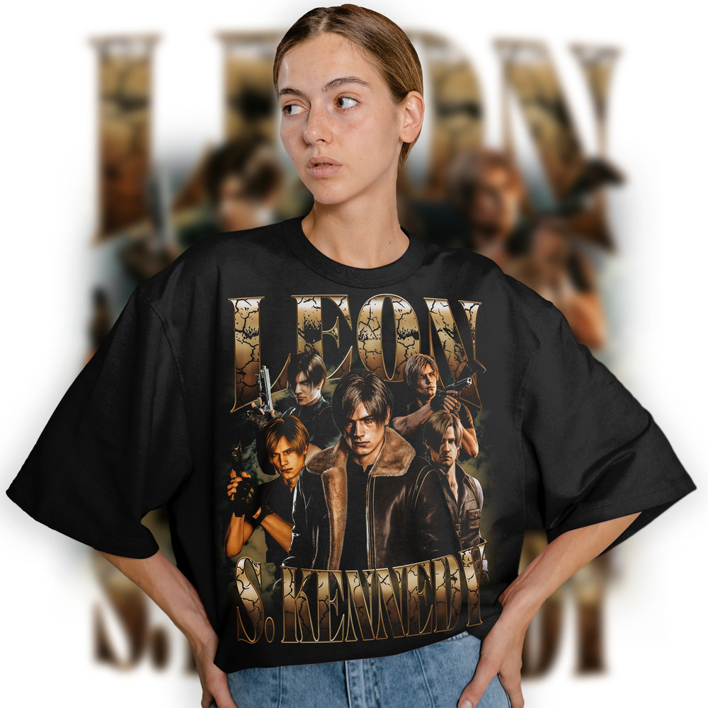 Limited Leon S Kennedy Vintage T-Shirt, Graphic Unisex T-shirt, Retro 90's Fans Homage T-shirt, Gift For Women and Men - 1.jpg