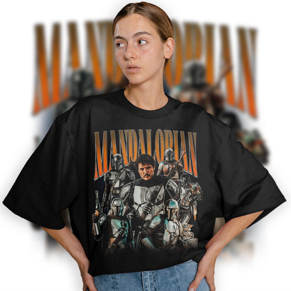 Limited Pedro Pascal Mandalorian Vintage T-Shirt, Graphic Unisex T-shirt, Retro 90's Fans Homage T-shirt, Gift For Women and Men - 1.jpg