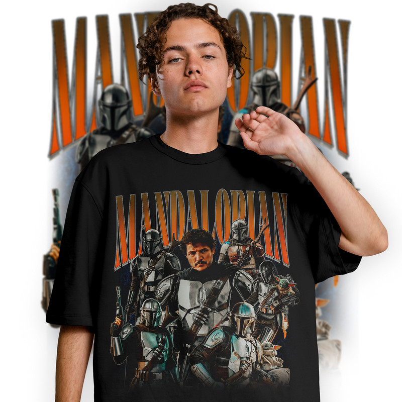 Limited Pedro Pascal Mandalorian Vintage T-Shirt, Graphic Unisex T-shirt, Retro 90's Fans Homage T-shirt, Gift For Women and Men - 2.jpg