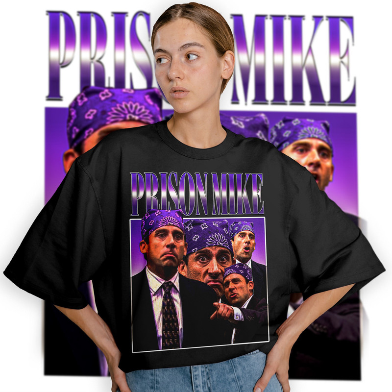 Limited PRISON MIKE Vintage T-Shirt, Graphic Unisex Michael Scott T-shirt, Retro 90's Fans Homage T-shirt, Gift For Women and Men - 1.jpg