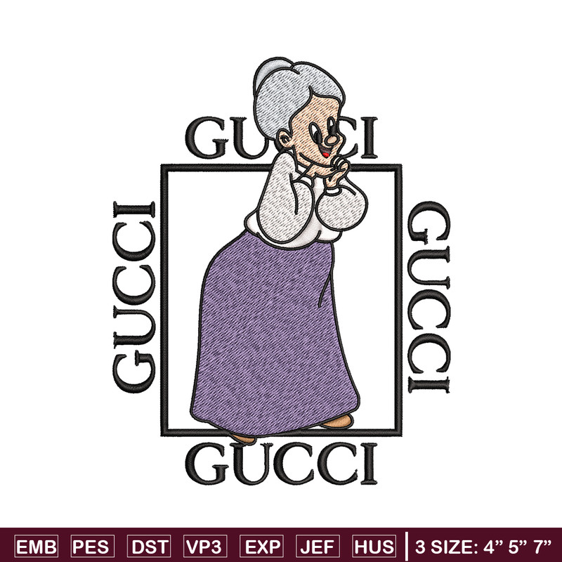 Granny Gucci Embroidery design, Granny Gucci Embroidery, cartoon design, Embroidery File, Gucci logo, Digital download..jpg