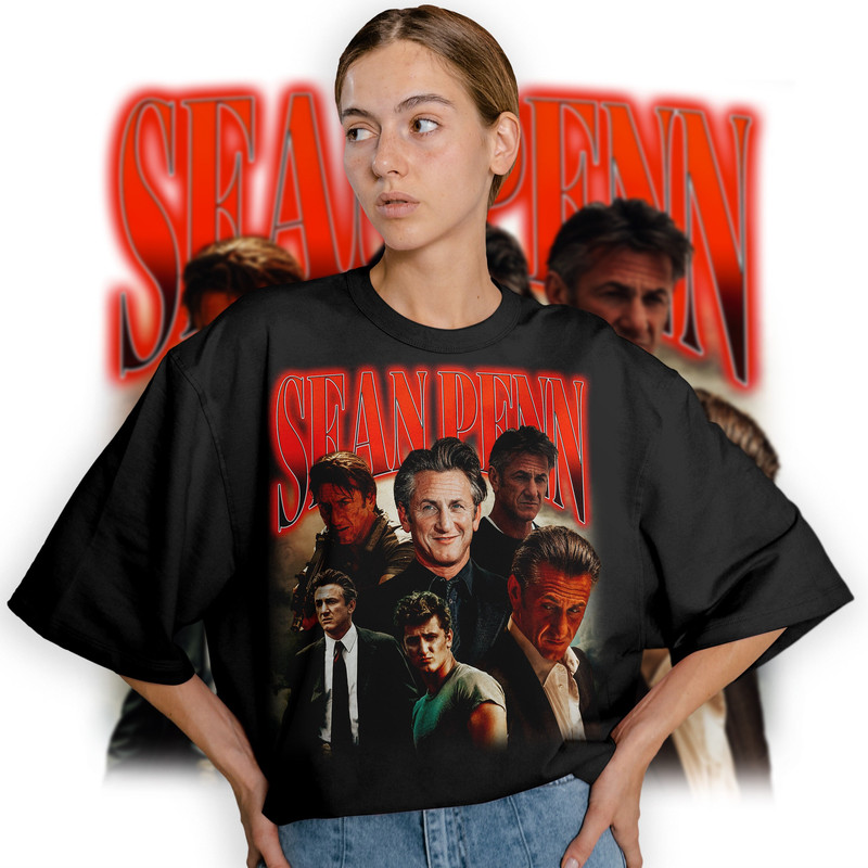Limited SEAN PENN Vintage T-Shirt, Graphic Unisex Sean Penn T-shirt, Retro 90's Fans Homage T-shirt, Gift For Women and Men - 1.jpg