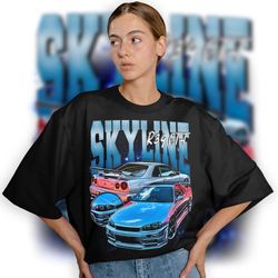 limited skyline r34 gt-t vintage png, skyline r34 gt-r jdm graphic png, retro 90s fans homage png, skyline r34 png, jdm