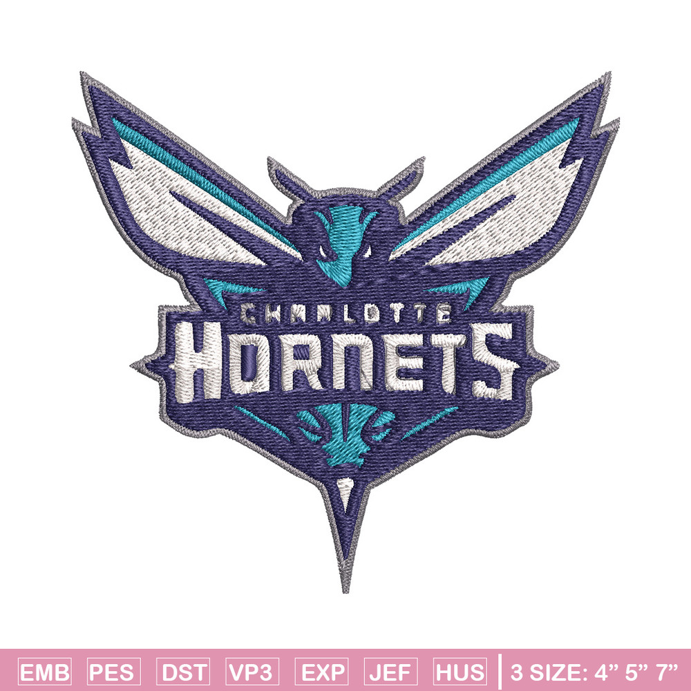 Charlotte Hornets Embroidery Design, Logo Embroidery, NBA Embroidery, Embroidery File, Logo shirt,Digital download.jpg