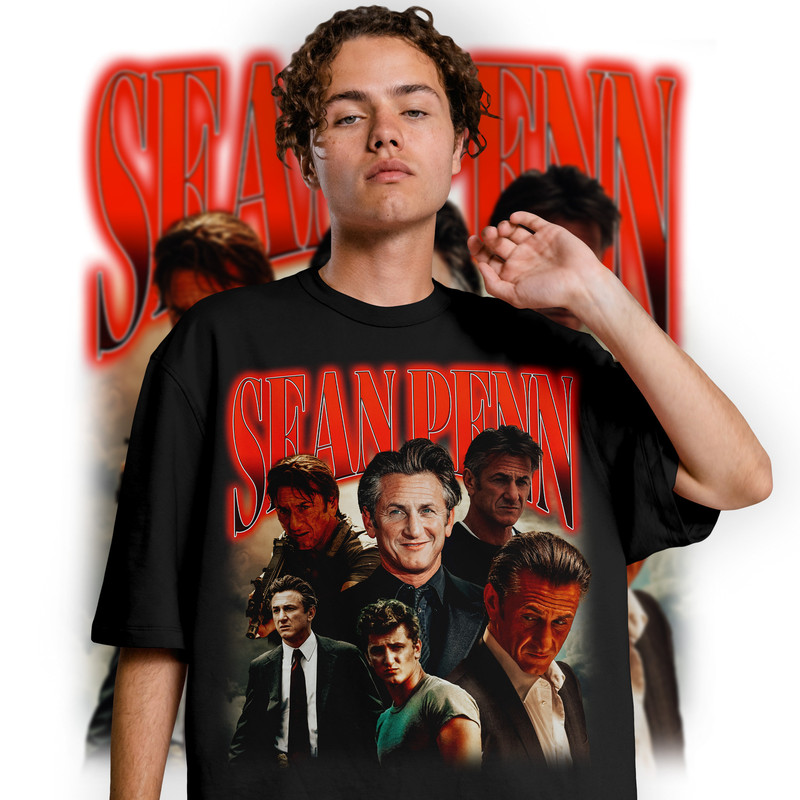 Limited SEAN PENN Vintage T-Shirt, Graphic Unisex Sean Penn T-shirt, Retro 90's Fans Homage T-shirt, Gift For Women and Men - 2.jpg