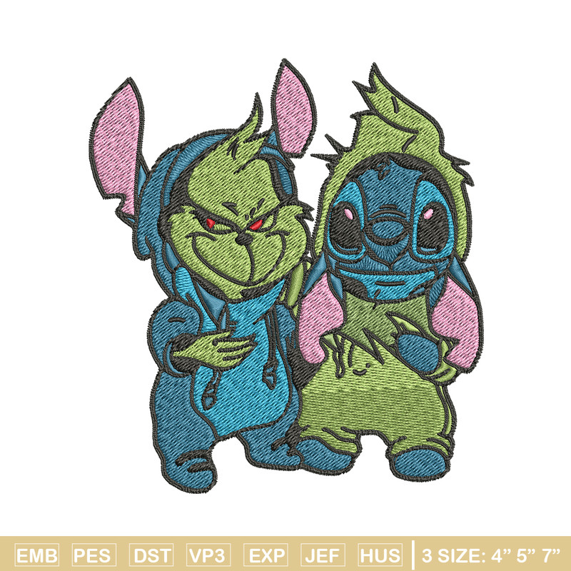 Grinch and Stitch Embroidery design, Grinch and Stitch Embroidery, cartoon design, logo shirt, Digital download..jpg