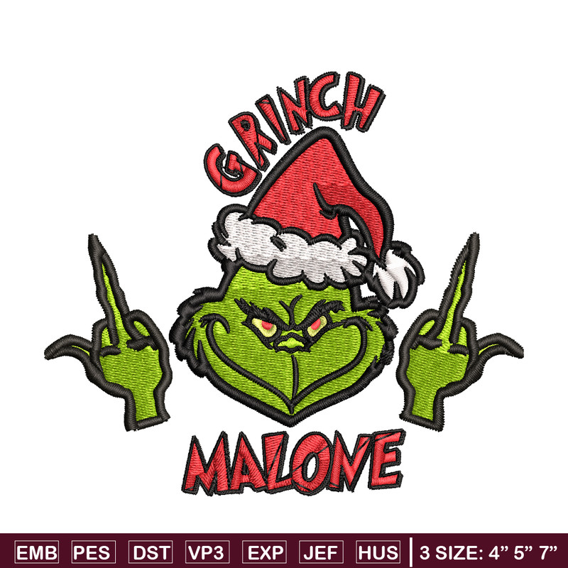 Grinch Middle Finger Embroidery design, Grinch christmas Embroidery, Embroidery File, Grinch design, Instant download..jpg