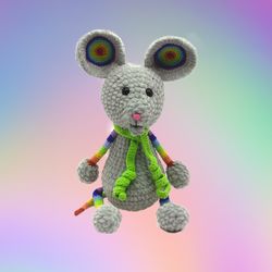 Pansexual pride rainbow pride transgender pride mouse crochet toy amigurumi stuffed animal gay rights LGBT plush animals