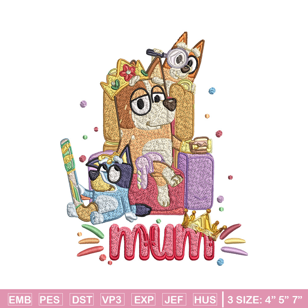 Chilli Heeler Embroidery, Bluey Mum cartoon Embroidery, Embroidery File, cartoon design, cartoon shirt, Digital download.jpg