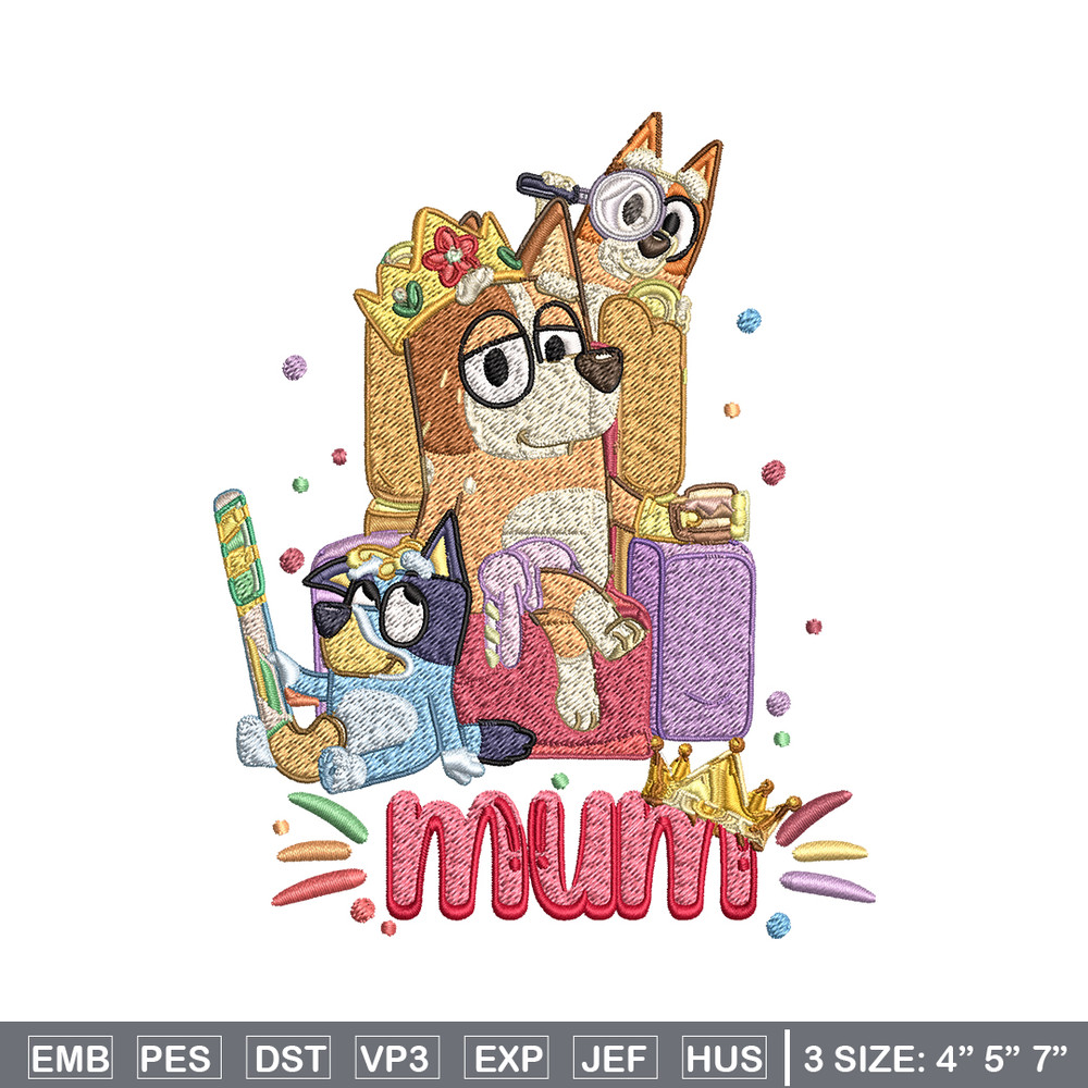 Chilli Heeler Embroidery, Bluey Mum cartoon Embroidery, Embroidery File, cartoon design, cartoon shirt, Digital download.jpg