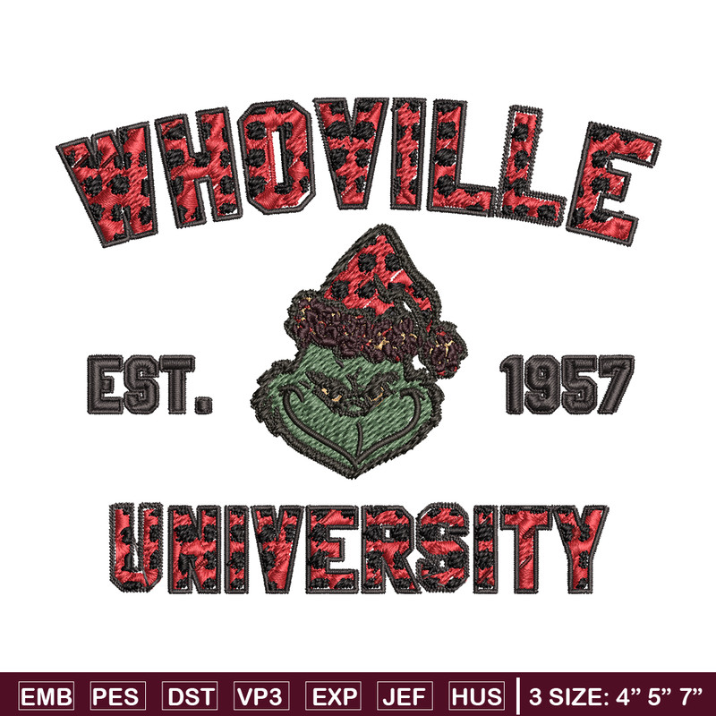 Grinch Whoville University Christmas Embroidery design, Grinch Christmas Embroidery, Grinch design, Digital download..jpg
