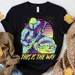 star wars the mandalorian baby yoda the child this is the way neon shirt, star wars celebration, galaxys edge, star wars