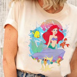 the little mermaid ariel splash dsiney shirt, disney family matching shirt, walt disney world shirt, disneyland trip out