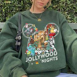 vintage disney christmas hollywood studios jollywood nights sweatshirt, toy story hollywood shirts, star wars shirt, fam
