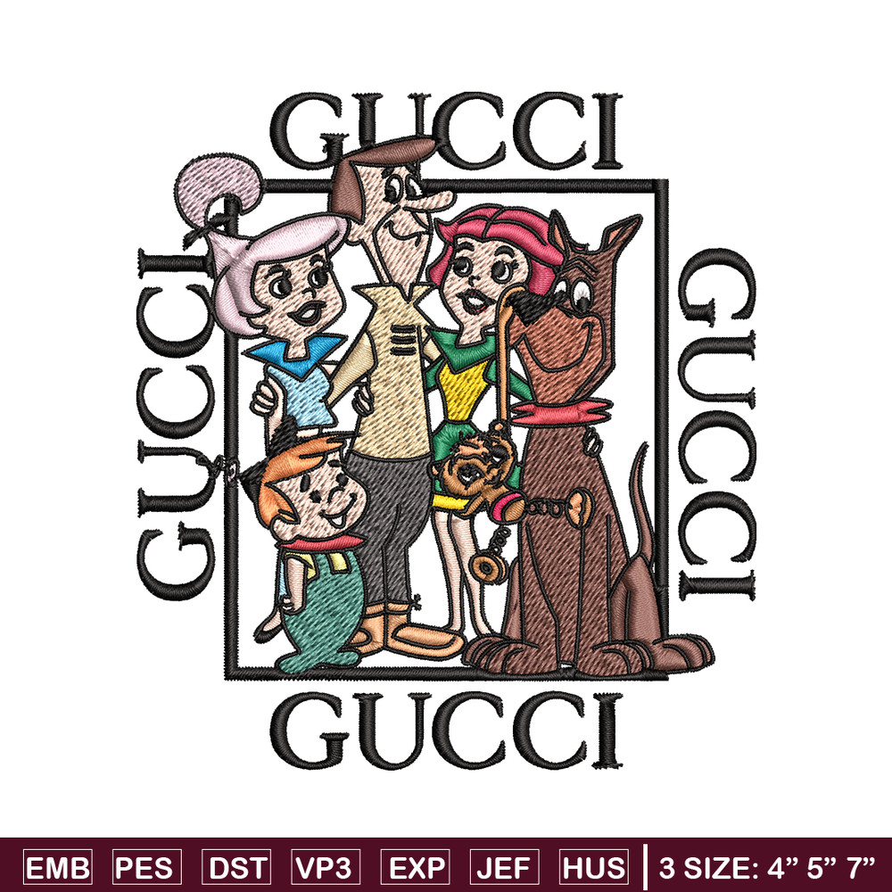 Gucci Jetsons Embroidery design, Gucci Jetsons Embroidery, cartoon design, Gucci logo, Embroidery File, Instant download.jpg