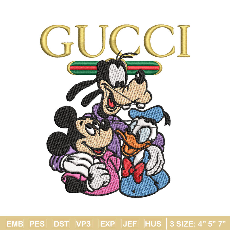 Gucci Mickey And Friend Embroidery design, Disney Embroidery, cartoon design, Embroidery File, Instant download..jpg