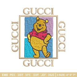 gucci winnie pooh embroidery design, winnie pooh embroidery, cartoon design, embroidery file, digital download.