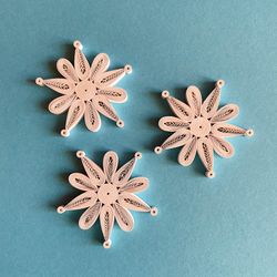 Set of 3 Stars - Christmas Tree Ornament - Quilled Snowflake - Christmas Star - Snowflake - Quilling Christmas