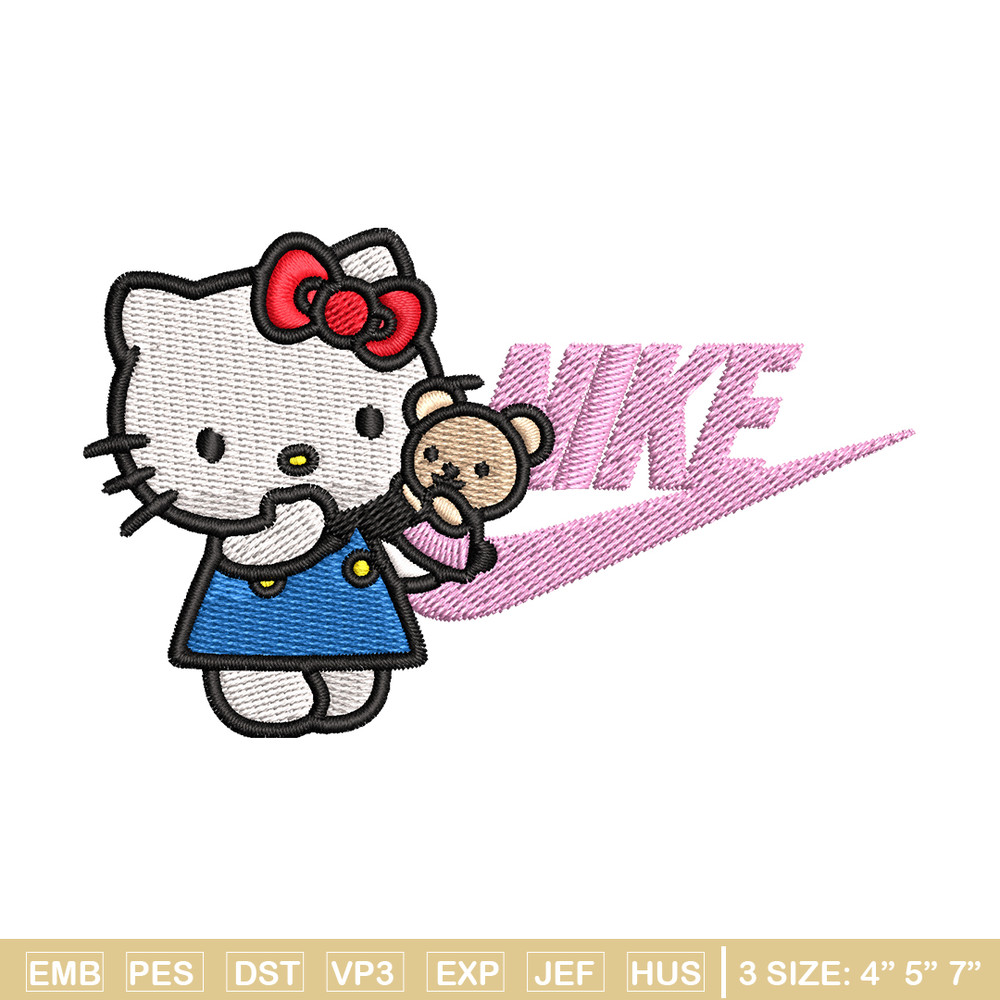 Hello kitty Nike Embroidery design, hello kitty cartoon, Embroidery, Nike design, Embroidery file, Instant download..jpg