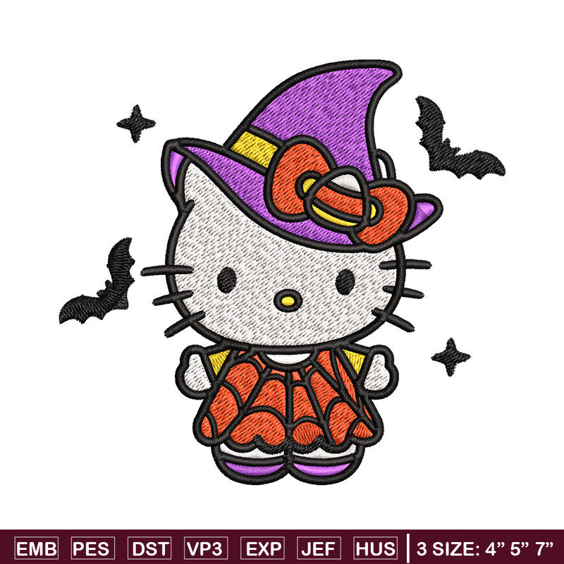 Hello kitty witch Embroidery design, Hello kitty Embroidery, cartoon design, Embroidery File, Digital download.jpg