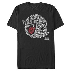 nintendo men&8217s super mario boo ghost mosaic t shirt
