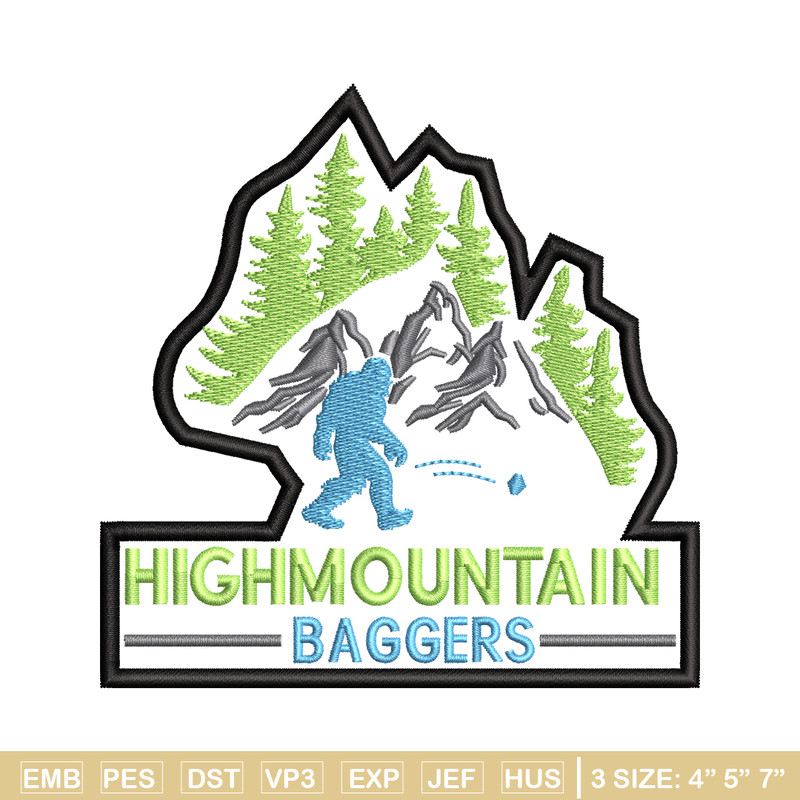 High Mountain Baggers embroidery design, logo embroidery, logo design, embroidery file, logo shirt, Digital download..jpg