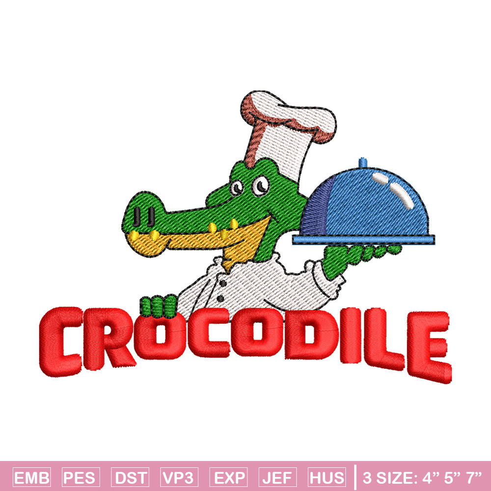 Crocodile chef embroidery design, Crocodile chef embroidery, embroidery file, logo design, logo shirt, Digital download.jpg