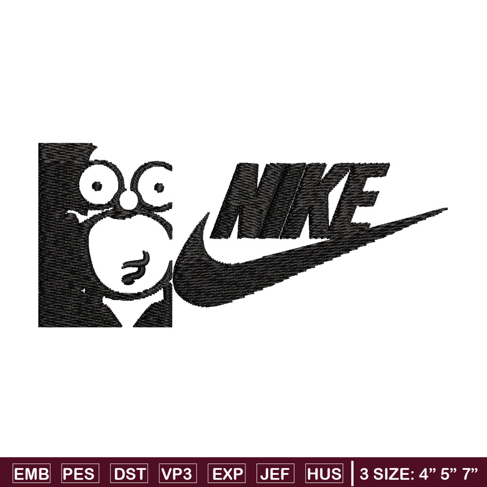 Homer Simpson Nike Embroidery design, Homer Simpson Embroidery, Nike design, Embroidery file, Instant download..jpg