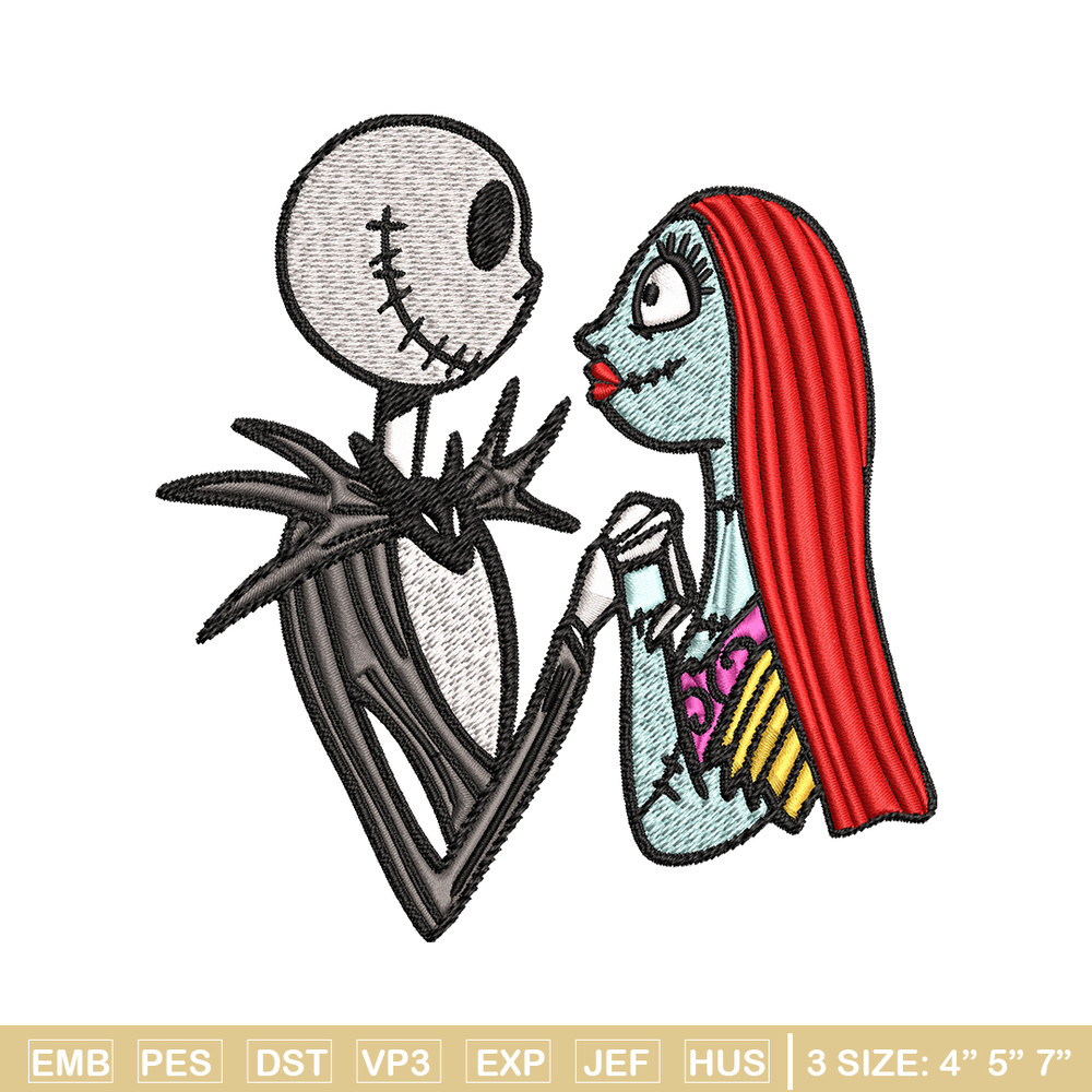 Jack and Sally love Embroidery design, Horror Embroidery, horror design, Embroidery File, logo shirt, Digital download..jpg