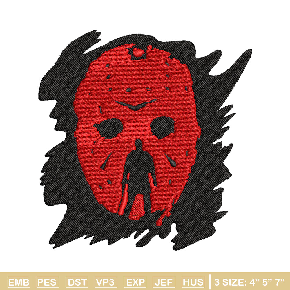 Jason Voorhees Embroidery design, Horror Embroidery, horror design, Embroidery File, logo shirt, Digital download..jpg