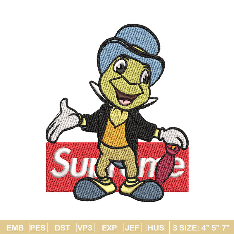 Jimimy cricket supreme Embroidery design, Jimimy cricket Embroidery, cartoon design, Embroidery File, Instant download..jpg
