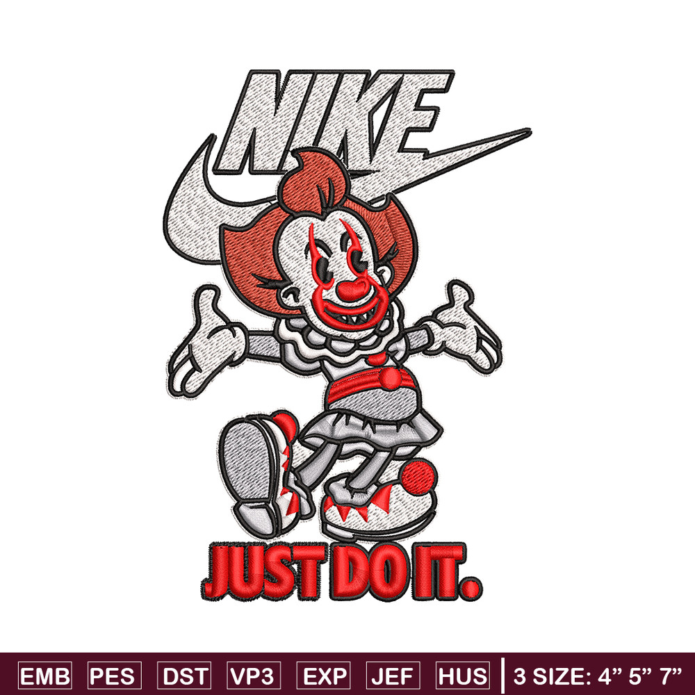 Just Do It Pennywise Embroidery design, Cartoon Embroidery, Nike design, Embroidery file, Nike logo. Instant download..jpg