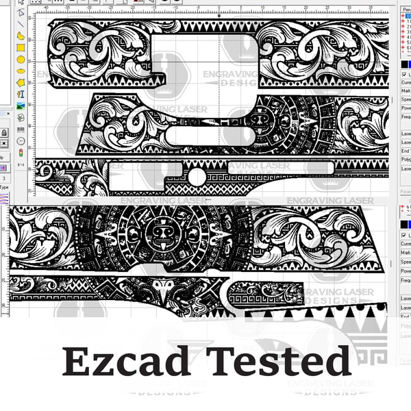 Engraving Laser Designs Kimber FMG Aztec & Scroll Design - Inspire Uplift