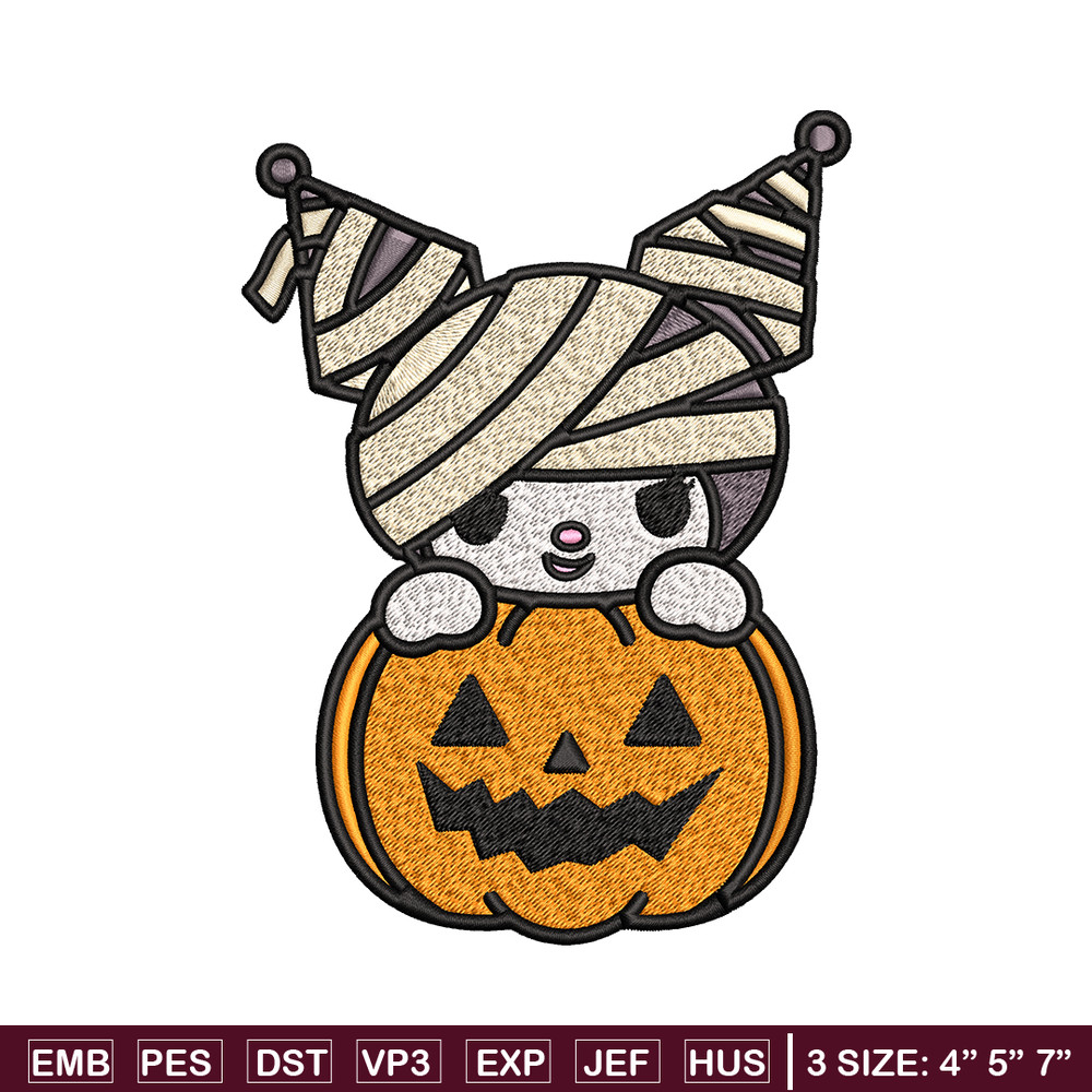 Kuromi Mummy Embroidery design, Halloween Embroidery, Embroidery File, cartoon design, logo shirt, Digital download..jpg