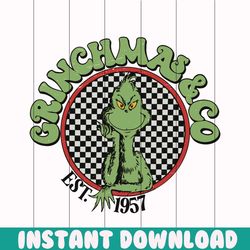 retro vintage grinchmas and co est 1957 svg file for cricut