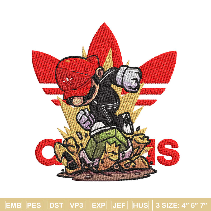 Mario adidas Embroidery Design, Adidas Embroidery, Brand Embroidery, Embroidery File, Logo shirt, Digital download.jpg