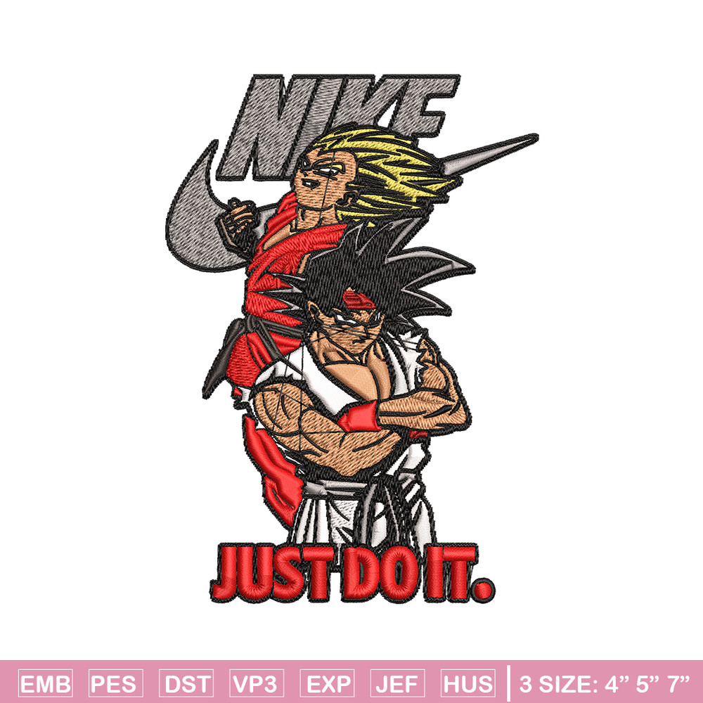 Goku and Vegeta Nike Embroidery design, Dragon ball Embroidery, Nike design, Embroidery file, Instant download..jpg