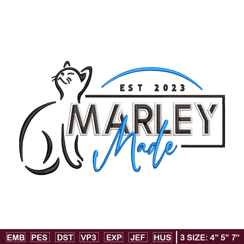 Marley Made embroidery design, Marley Made embroidery, logo design, Logo shirt, embroidery file, Digital download.jpg