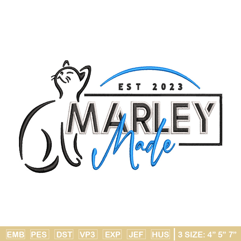 Marley Made embroidery design, Marley Made embroidery, logo design, Logo shirt, embroidery file, Digital download.jpg