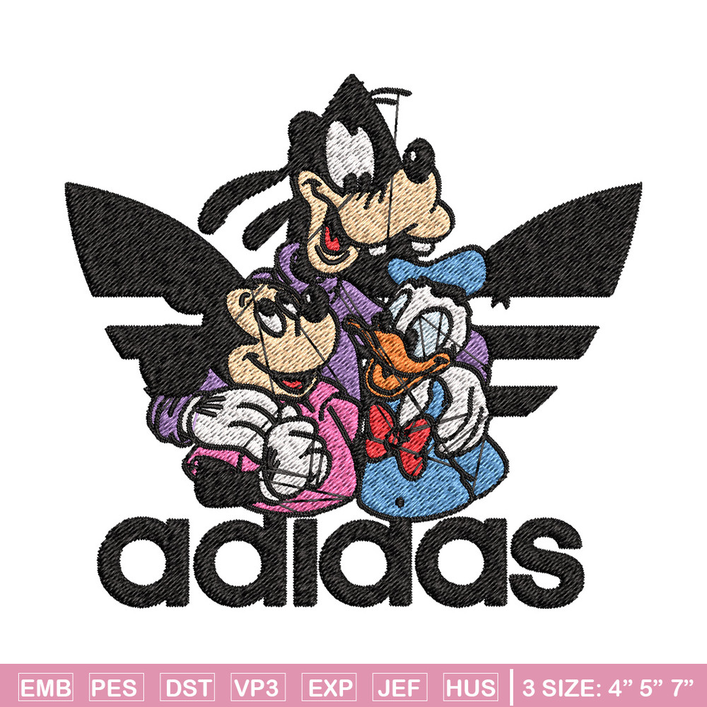 Goofy friends Embroidery Design, Adidas Embroidery, Brand Embroidery, Embroidery File,Logo shirt,Digital download.jpg