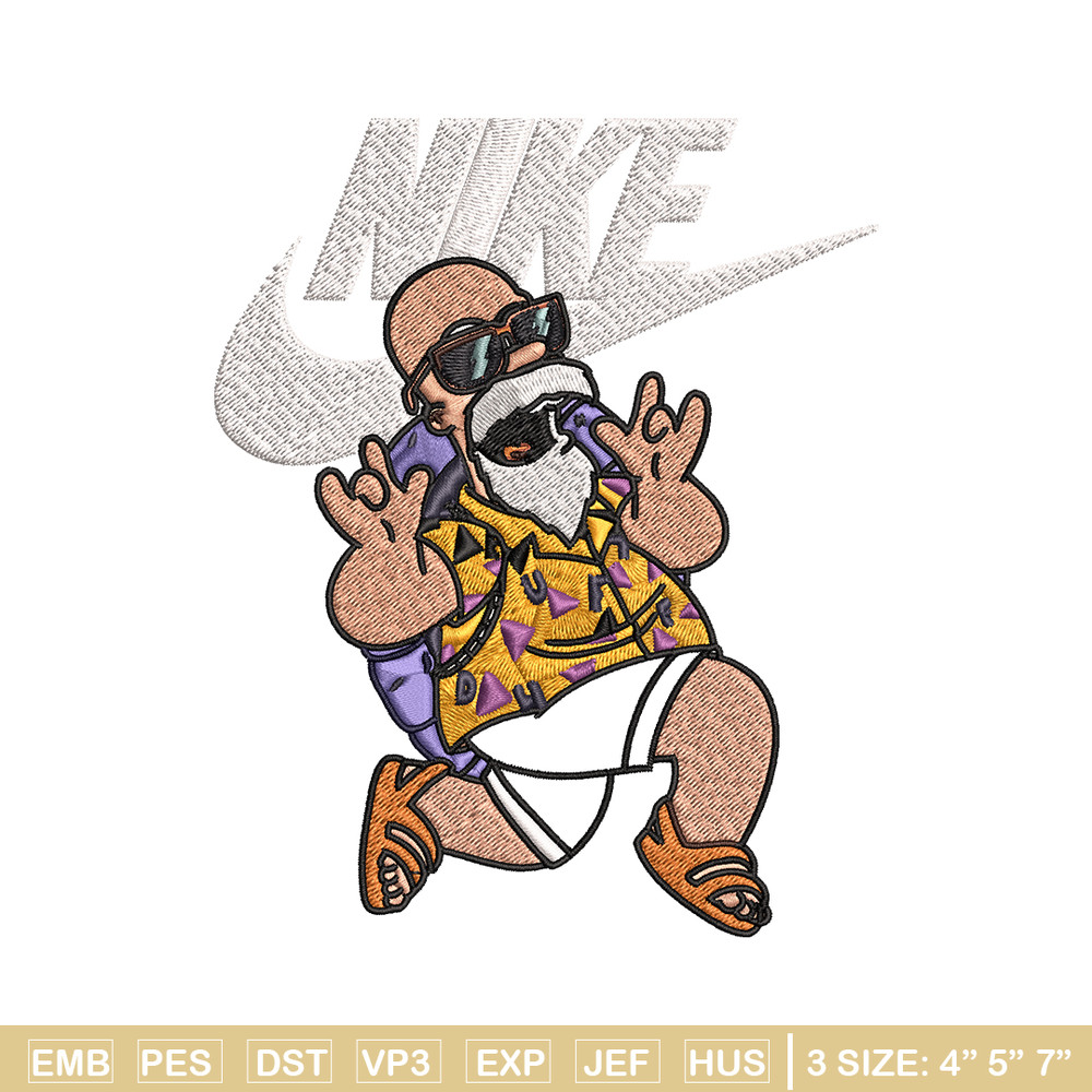 Master Roshi Nike Embroidery design, Dragon ball Embroidery, Nike design, Embroidery file, anime shirt, Instant download.jpg