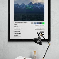 kanye west ye album poster, hype beast yeezy poster, minimalist kanye poster, digital download.jpg