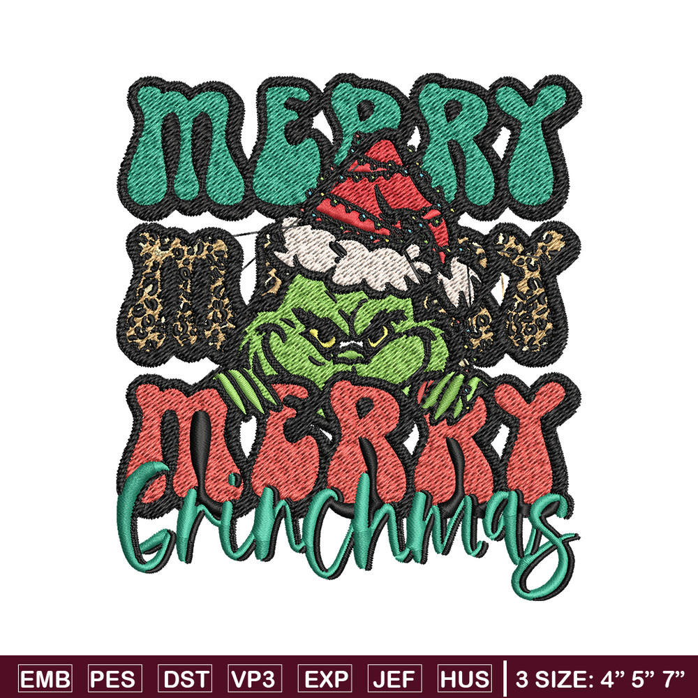 Merry Christmas Grinch Embroidery design, Grinch christmas Embroidery, Embroidery File, logo design, Instant download..jpg